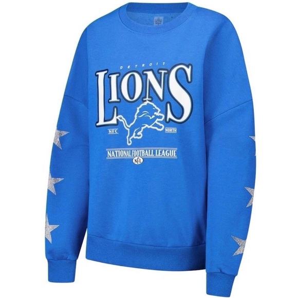 Gameday Couture Women's NFL Medium Blue Rhinestone Sweatshirt Detroit Lions - Picture 10 of 11